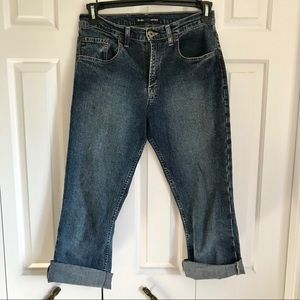 Medium Wash High-Waisted Jean Capris